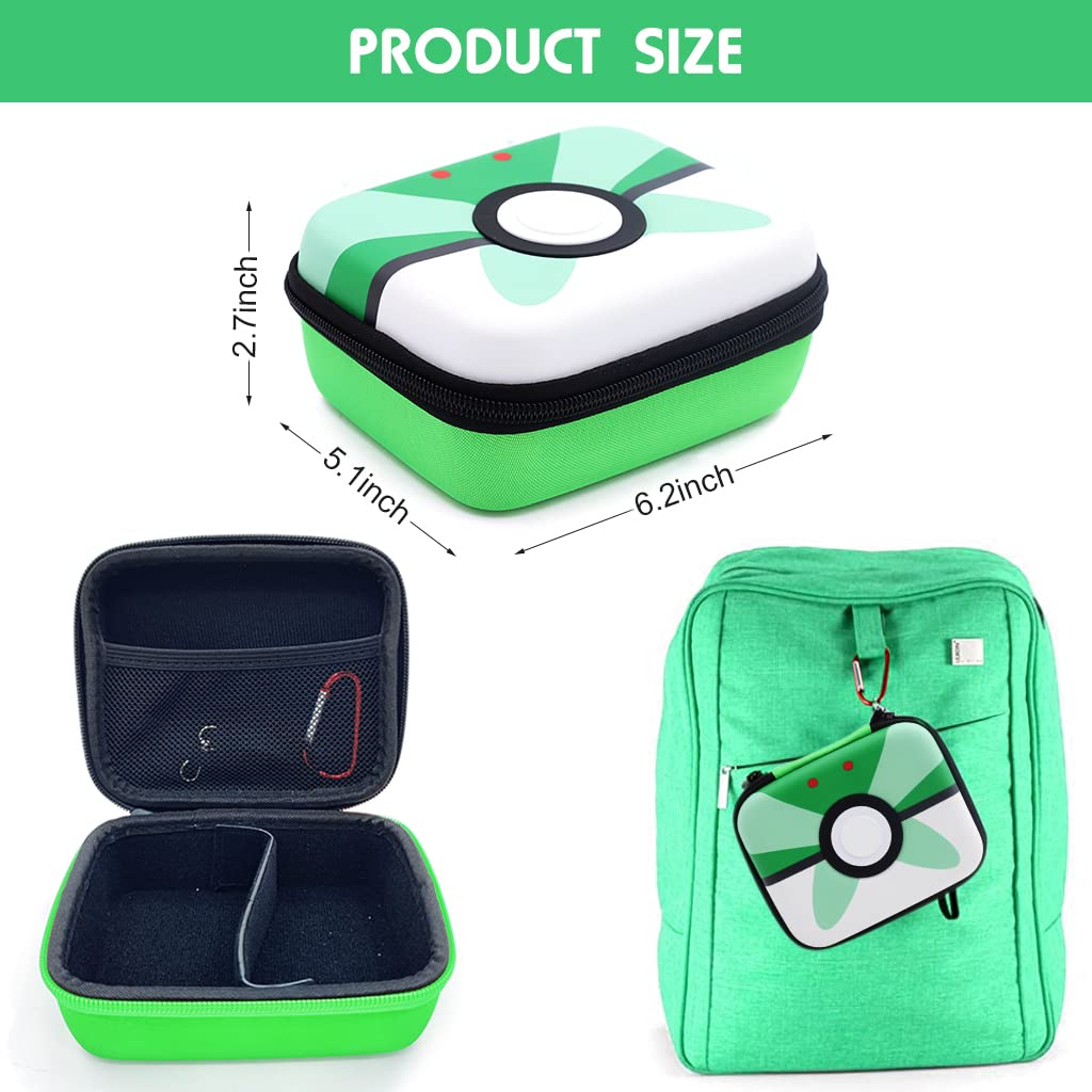 PATPAT® Poke-mon Trading Cards Holder Organizer for 200 Trading Cards Game Cards EVA Hard Case Poke-mon Cards Collection Bag Poké Ball Game Cards Case Gifts for Kids Boys Girls, Green