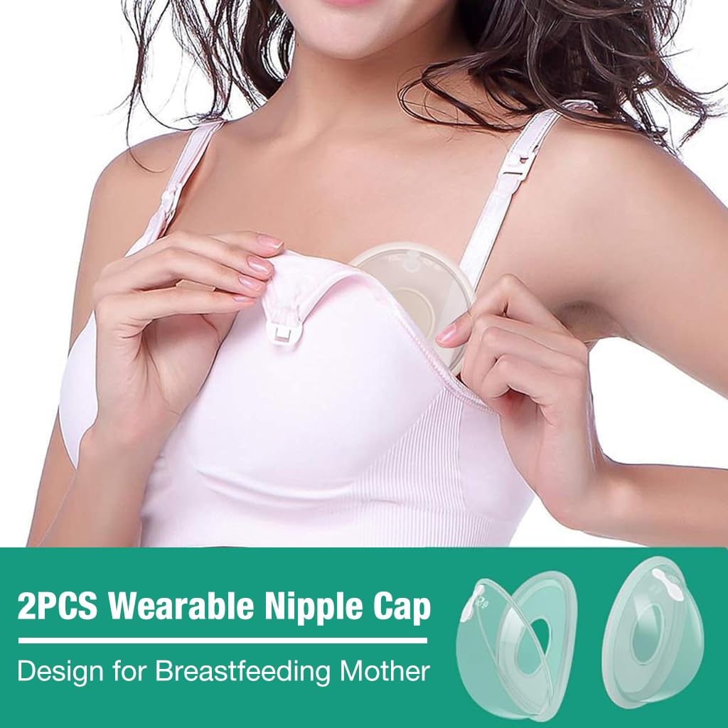 SNOWIE SOFT® 2Pcs Silicone Breast Shells Milk Collector Breastmilk Collector Nursing Cups Milk Saver Protect for Breastfeeding Opens Nipple Cap Breast Pads for Leaking Milk Soft & Reusable, 32mm