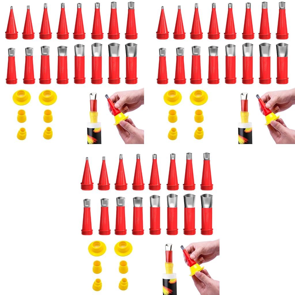 Serplex Caulking Gun Nozzles Set for Sealing Projects with 48PCS and 6 Adapters | Stainless Steel