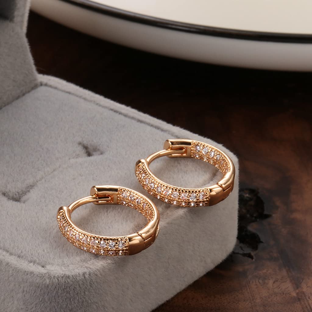 SANNIDHI Hoop Earrings for Women featuring 16mm Round Design with Copper & Zircon | Gift Jewelry