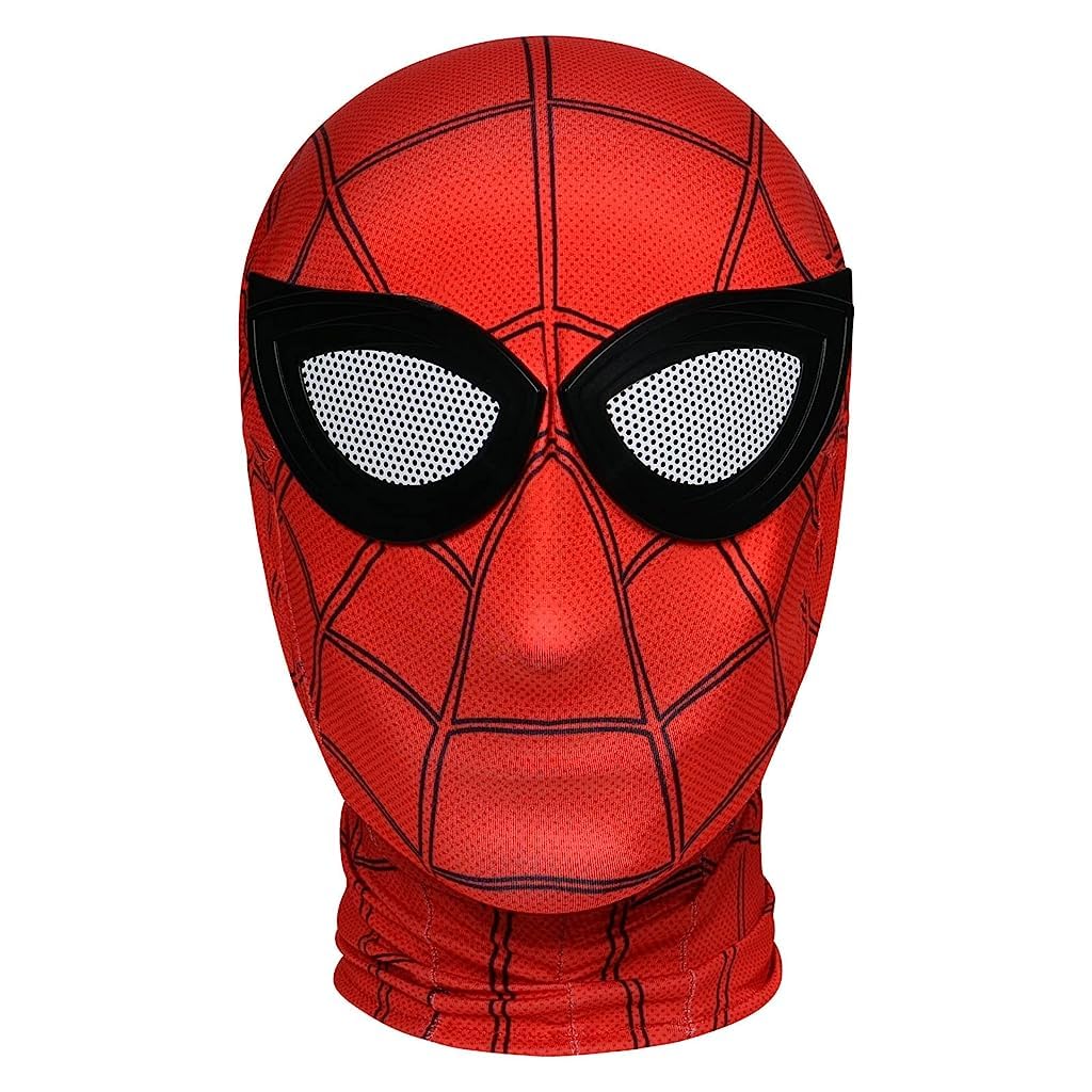 FANCYKU® 3D Spider-Man Mask, Spiderman Masks Spider Man Cosplay Costumes Superhero Lenses, Superhero Costume Mask for Adult Kids, Role Play Superhero Masks for Halloween Masquerade Cosplay (Red)