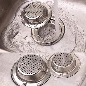 ZIBUYU® Sink Strainer Stainless Steel Waste Strainer for Kitchen Sink Drainer Net for Bathroom & Kitchen Mesh 4.33 inch 1 Pack X3