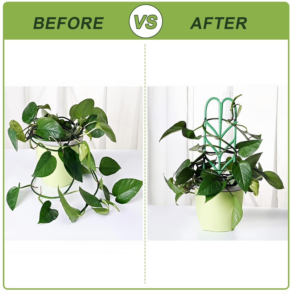 HASTHIP Plant Trellis for Climbing Plants with Connectable Design 6Pcs 10x35cm | Leaf Pattern Support