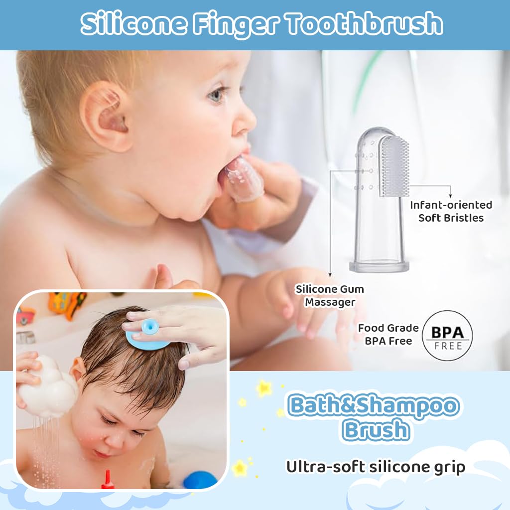 SNOWIE SOFT Baby Grooming Tool Kit with Travel Case Set of 12 pcs for Newborn Care | BPA Free