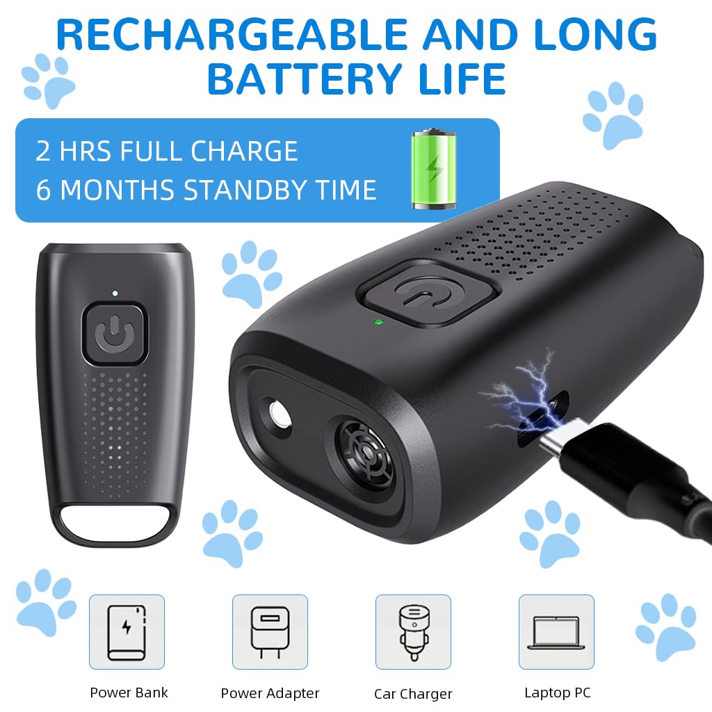 Qpets Ultrasonic Bark Guard for Dogs with 40kHz Safe Sound and USB Rechargeable Design