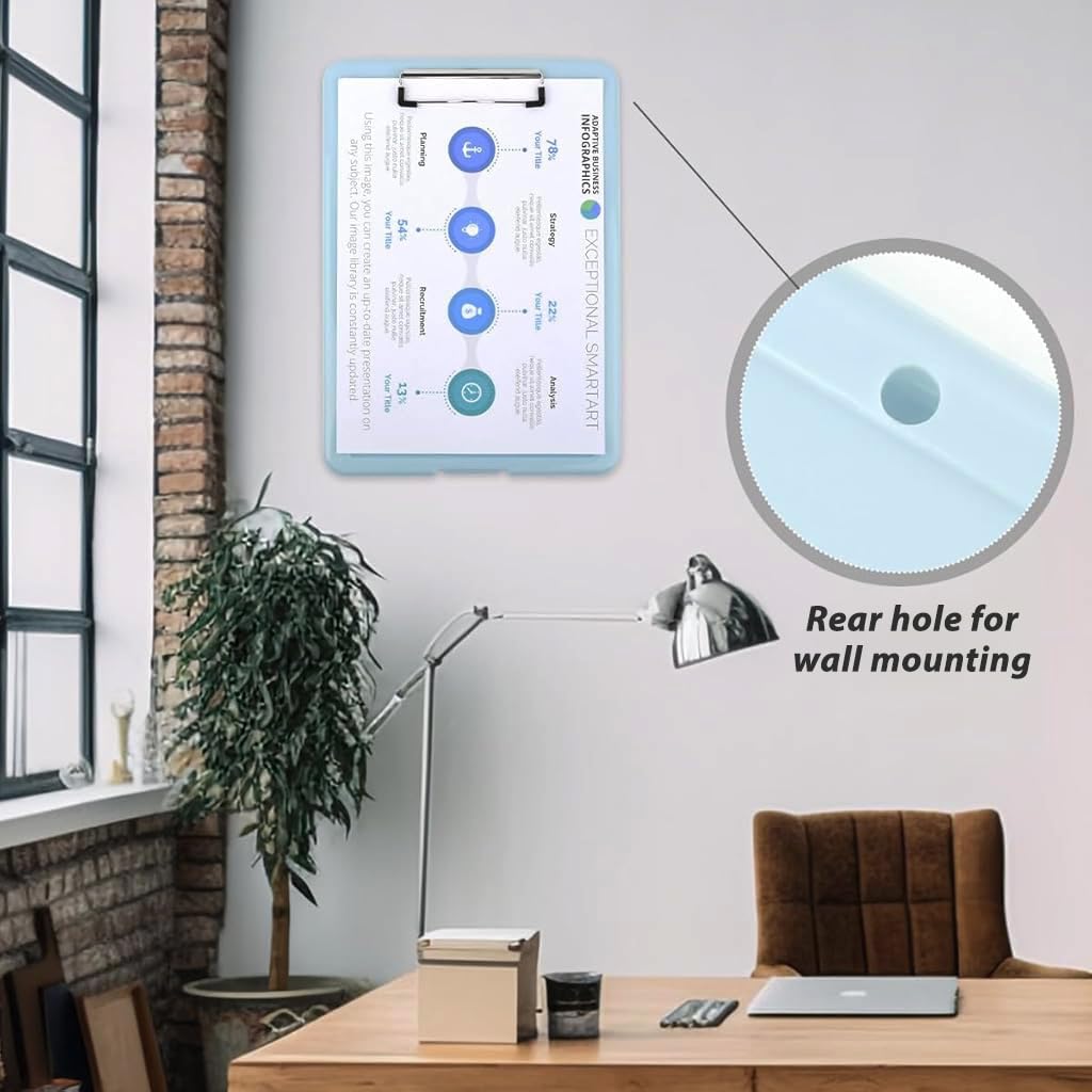 ZIBUYU Exam Pad A4 File Holder for Students with Snap Buckle Closure and PP Cover | Blue