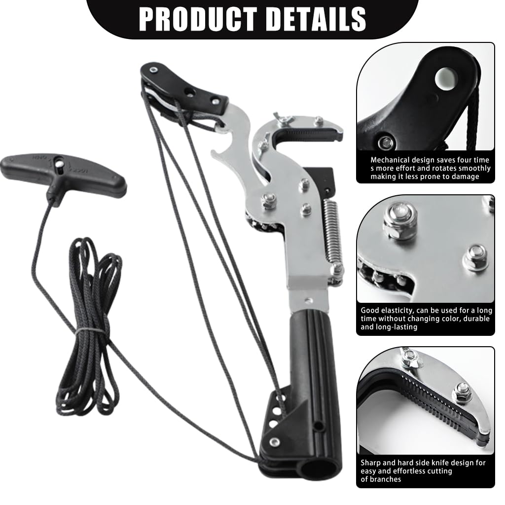 HASTHIP Tree Branch Cutter for Pruning with 5 m Pull Cord and SK5 Steel 35 cm Saw Blade