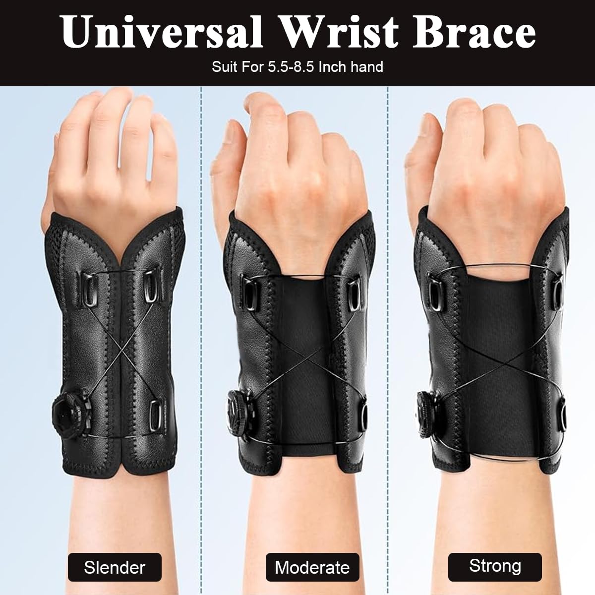 HANNEA Wrist Brace for Carpal Tunnel with Adjustable Knob and Metal Splint | Breathable Support