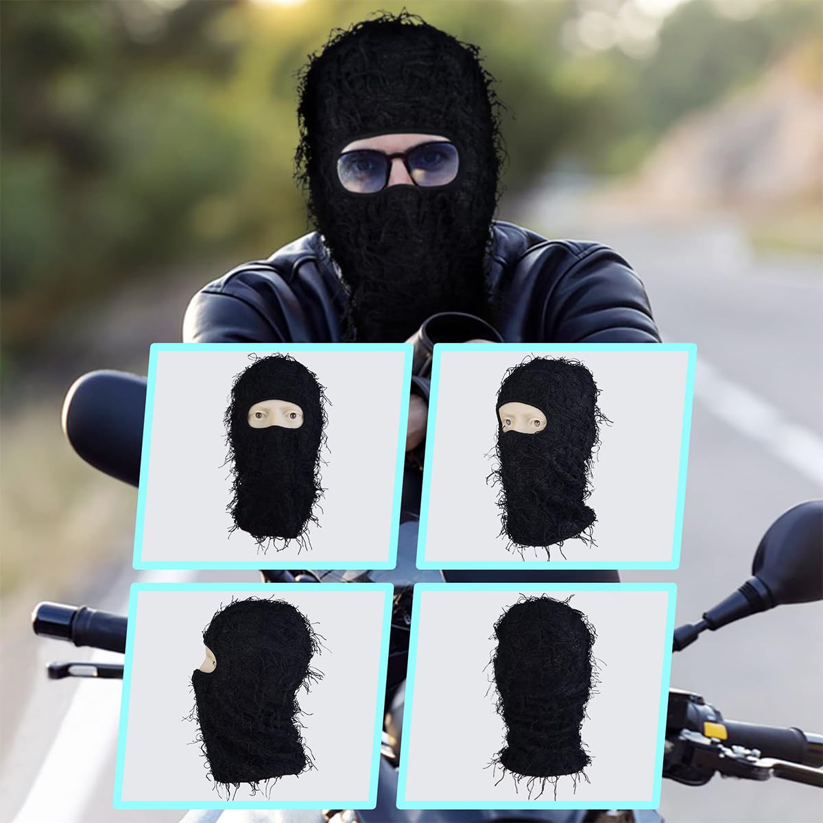 Proberos Full Face Ski Mask for Men and Women with Knitted Acrylic Fabric | Thermal Windproof Balaclava for Skiing and Riding