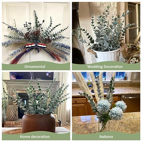 HASTHIP 20Pcs Artificial Eucalyptus Branches, Red Faux Eucalyptus Leaves Branches Eucalyptus Branches for Flower Arrangement, Wedding, Home Decoration, 14.5 inches