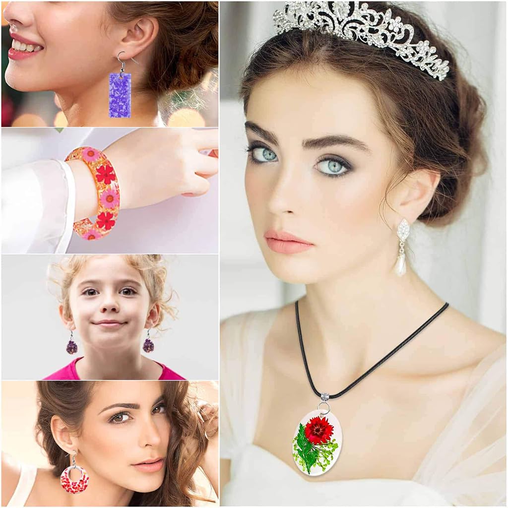 HASTHIP Resin Mold Kit for DIY Tray Making with Gold Handles and 29.5×16cm Silicone Mold