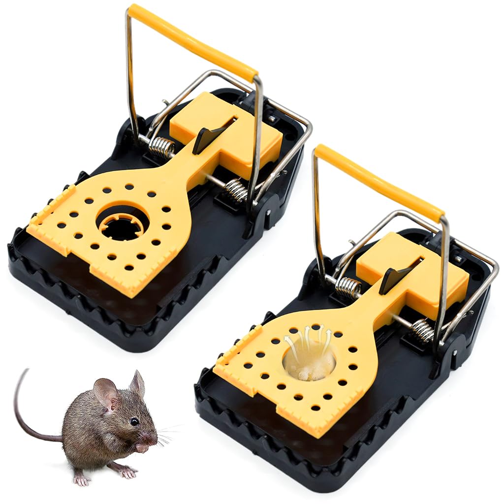 Optifit® 2Pcs Rat Traps for House Garden Patio, Reusable Mouse Traps for Mice, Rats, Chipmunks, Squirrels, Hamsters and Other Rodents, Quickly Slam Rat Killer for Indoor and Outdoor