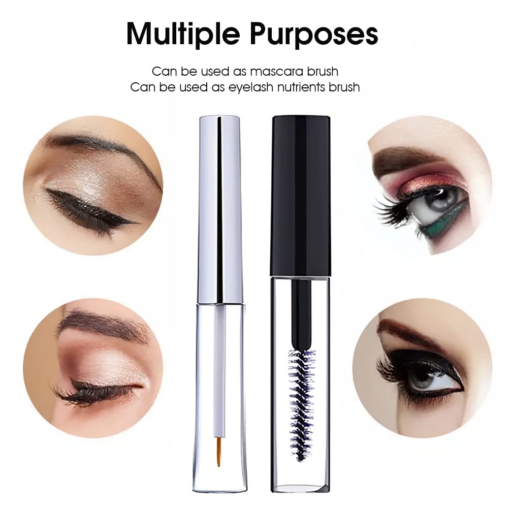 MAYCREATE Empty Mascara Bottle for Castor Oil with 10ml Tubes and Funnels | PETG Travel Kit