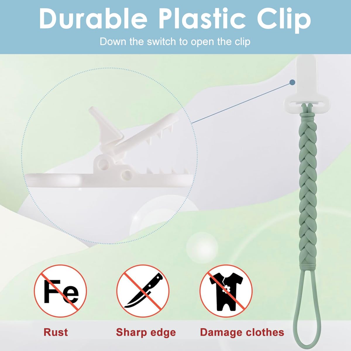 SNOWIE SOFT Pacifier Clip Straps for Anti-Lost Use featuring Woven Silicone | 4-Color Set