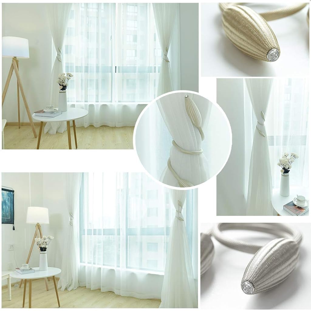 HASTHIP® Curtain Tiebacks Alloy Solid Size Holders Decorative Unique Design Drape Backs Pack of 2 Gold Blackout 3PCS