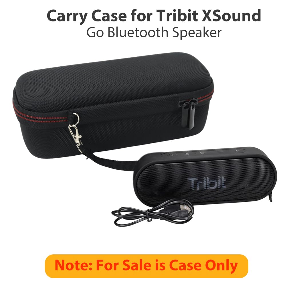 ZORBES Carry Case for Tribit XSound Go Bluetooth Speaker with EVA Hard Shell and Hand Strap | Travel Storage Bag with Plush Lining and Mesh Pocket