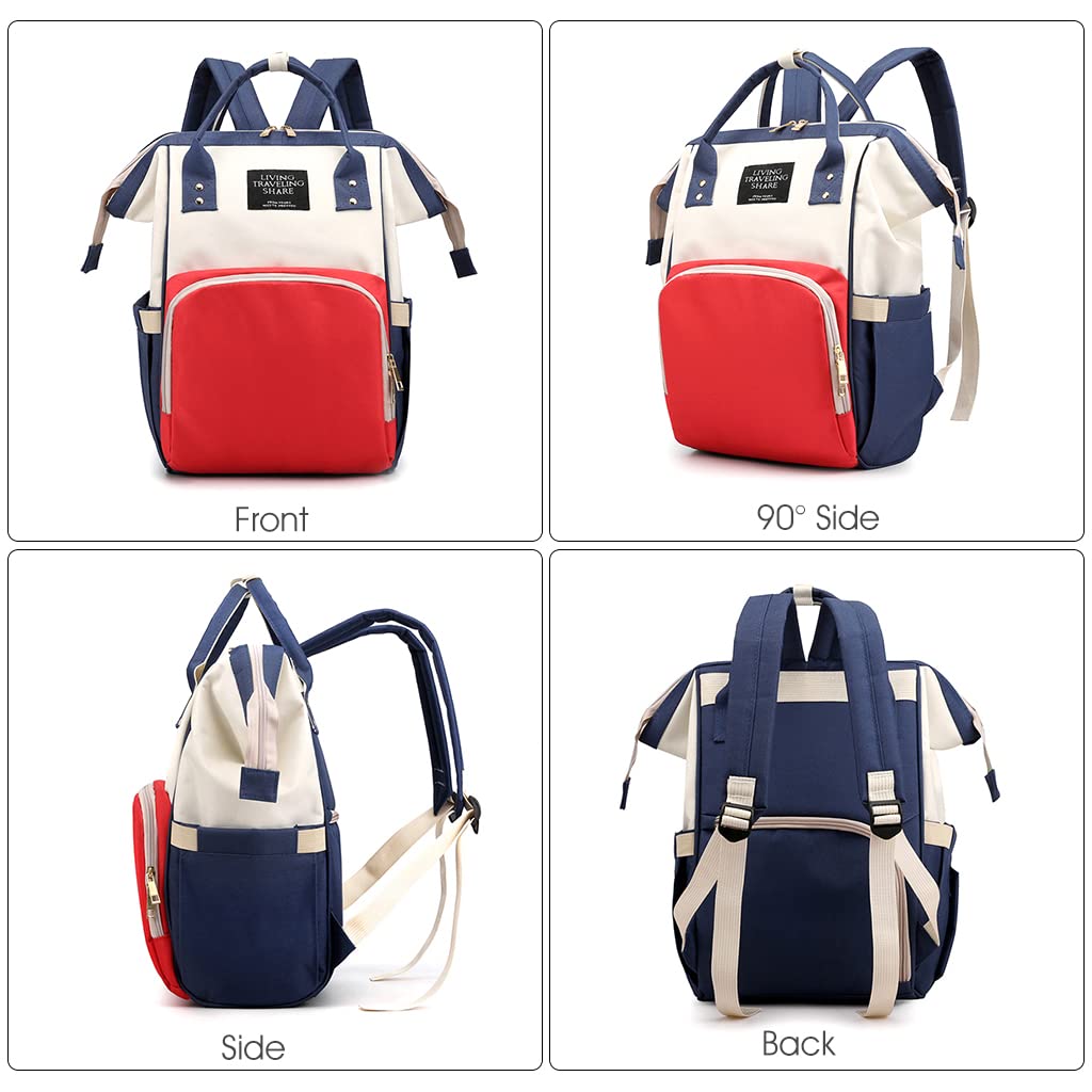 ZIBUYU Diaper Bag Backpack Mommy Large Capacity Diaper Bag with Thermal Insulation Design for Travel, Waterproof Printed Maternity Backpack Diaper Bag