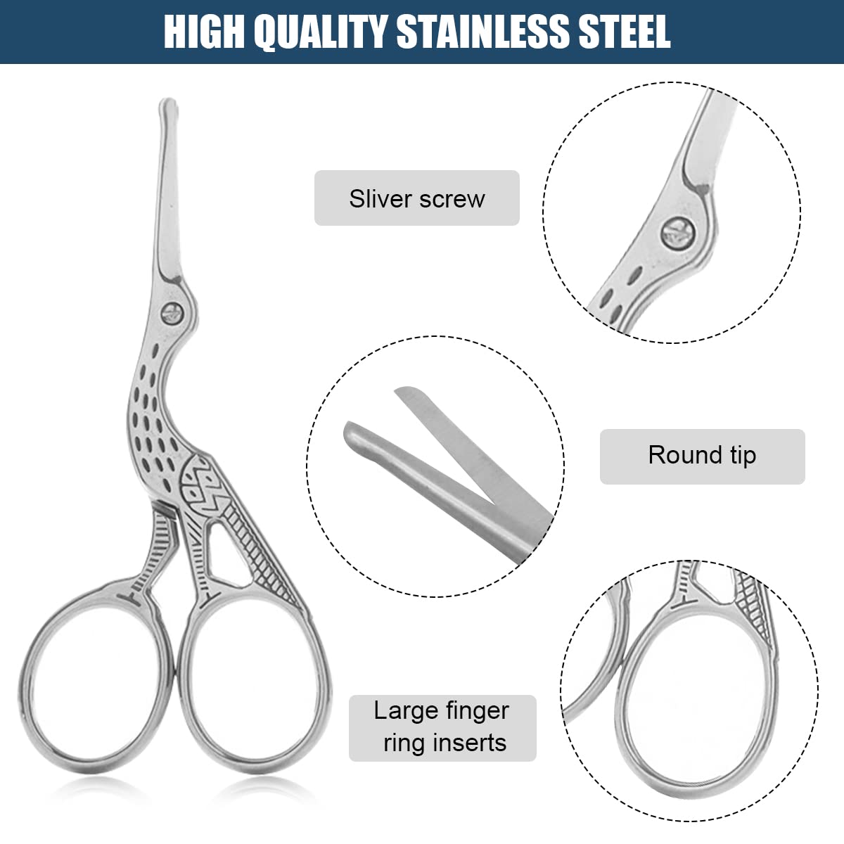 MAYCREATE Nose Trimmer for Men with Sharp Blade and Safe Blunt Tips | 9.7×4.5 cm Stainless Steel Scissors Kit