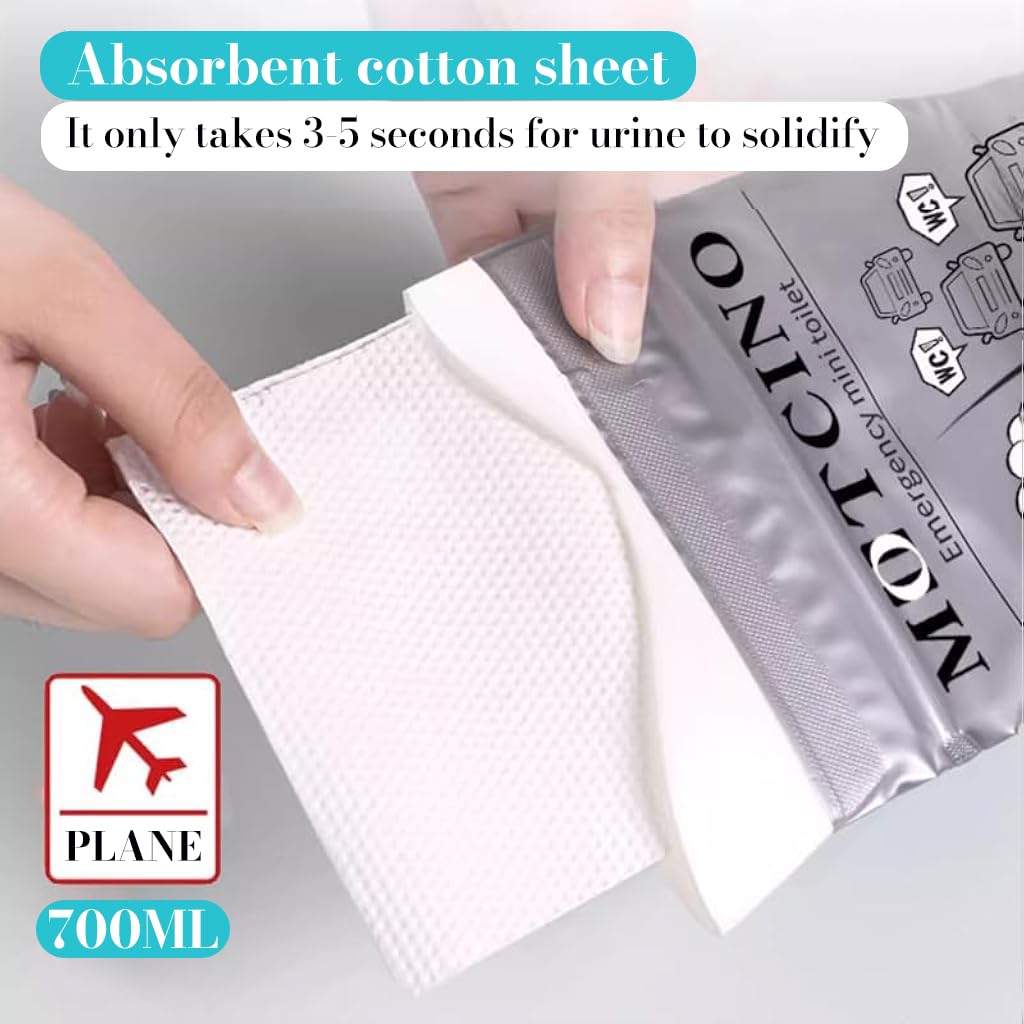 ZIBUYU Disposable Urine Bags for Travel and Emergency Use with 700cc Gel Liner | Leak-Proof Unisex Design