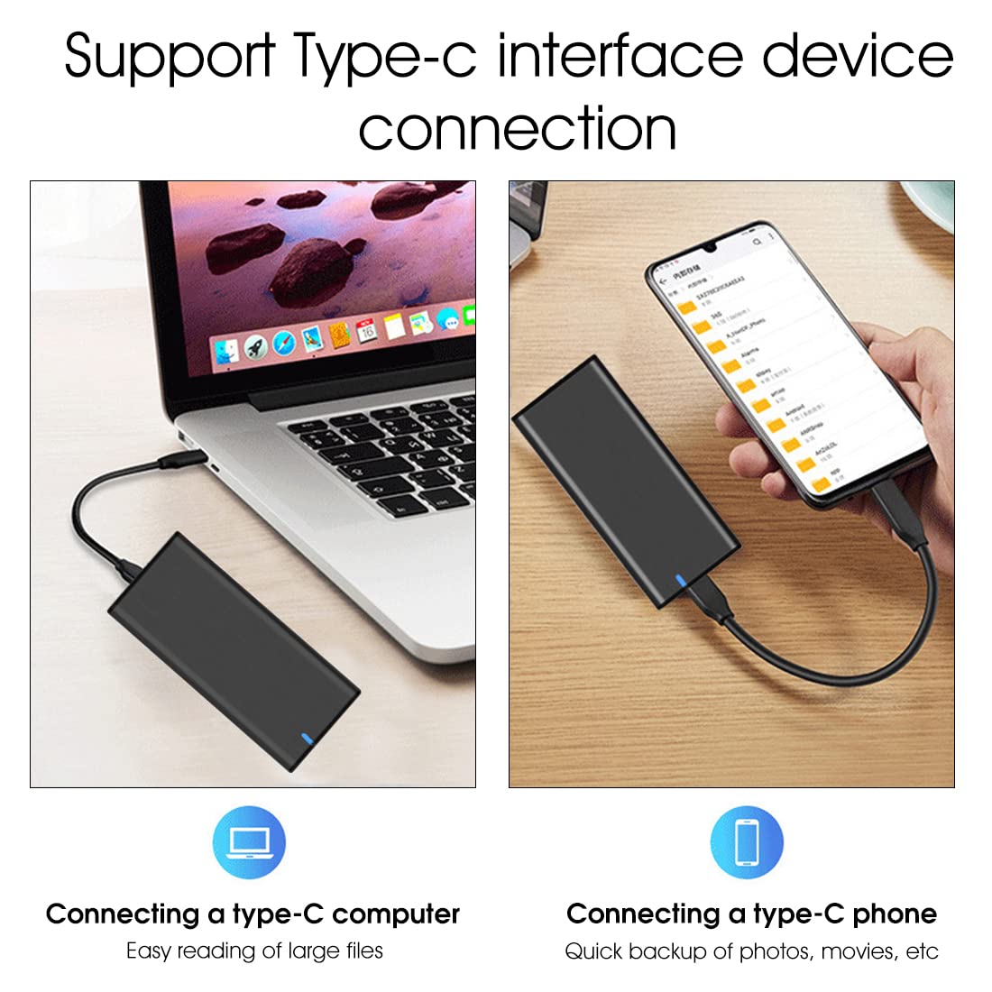 Verilux SSD Enclosure for M.2 SATA NGFF Drives with USB C 3.1 Gen 2 Interface | Aluminum Alloy Case Fits 2230 2242 2260 2280 Up to 2TB