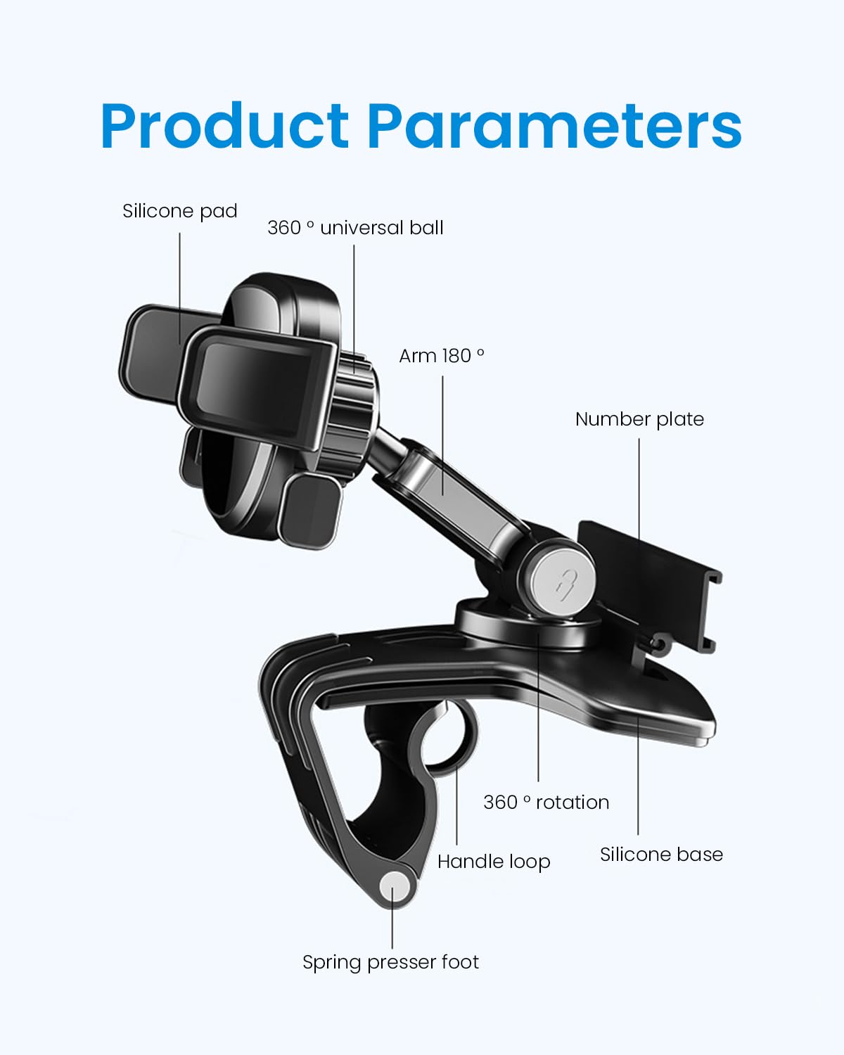 STHIRA Mobile Holder for Car Dashboard with 360° Adjustable Rotation | Universal Fit for Smartphones