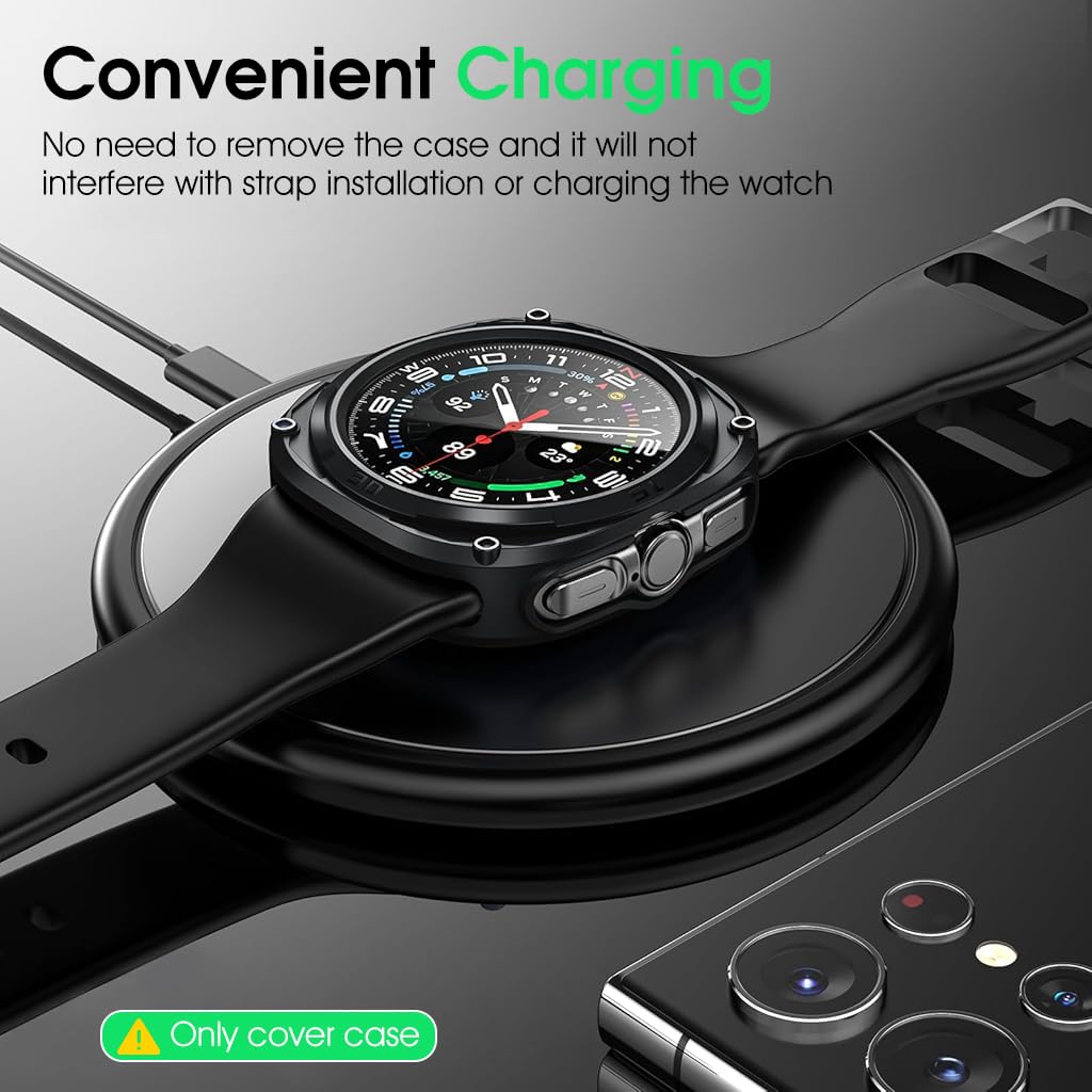 ZORBES Rugged Bezel Case for Samsung Galaxy Watch Ultra 47mm with Snap On TPU Cover | Enhanced Protection and Sleek Time Marking Design