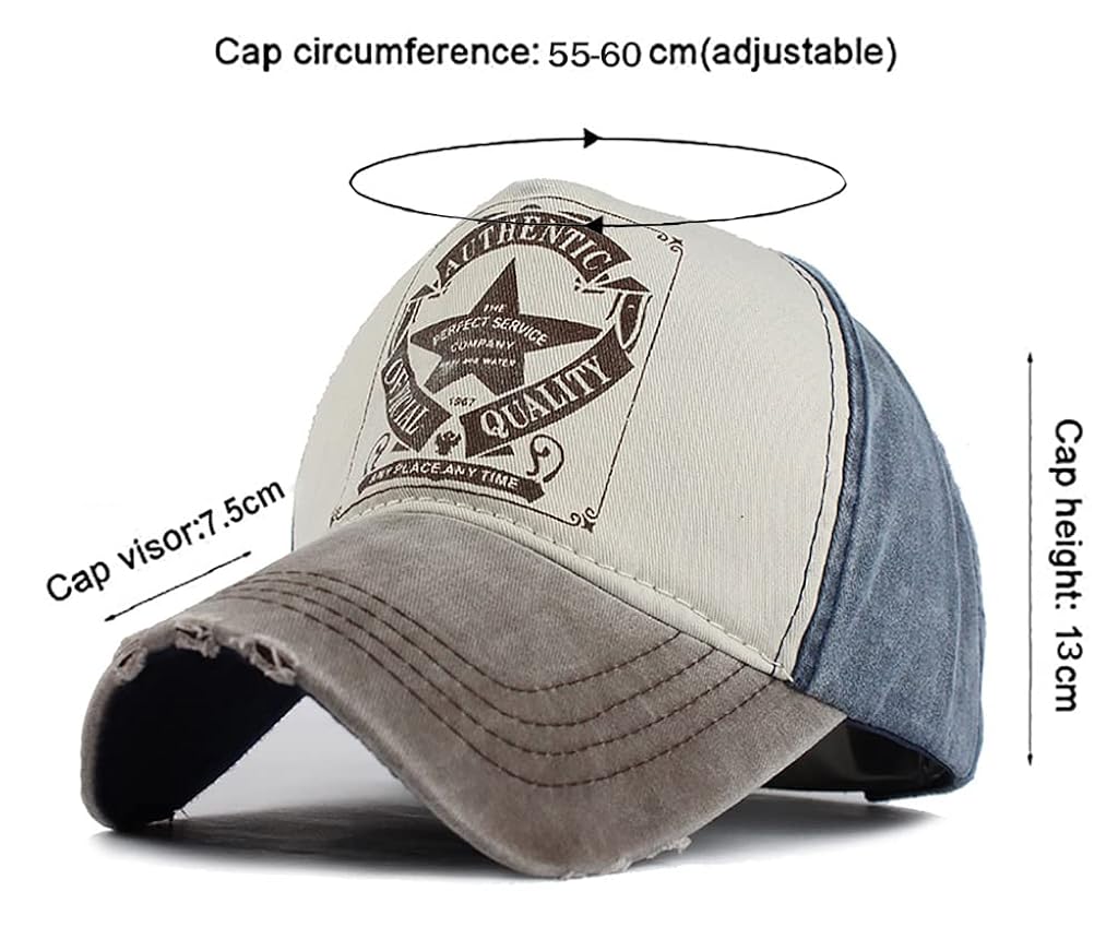 ZIBUYU® Cricket Cap For Men, Cap For Women Stylish Unisex Head Branded Adjustable Strap Vintage Cotton Fashion Hip Hop Snapback  Summer Sports Gym Dance Hat Free Size