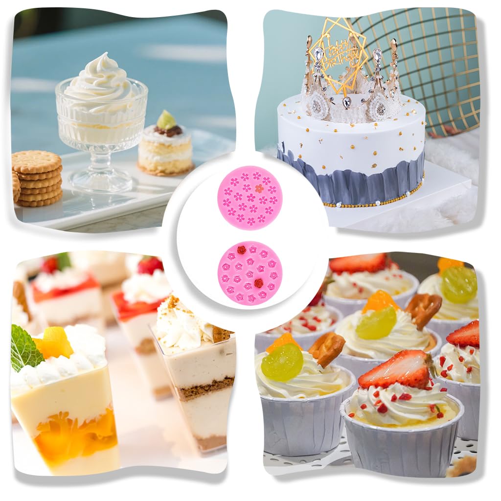 ZIBUYU Silicone Flower Molds for Cakes and Dessert Decorations | Reusable Baking Tools