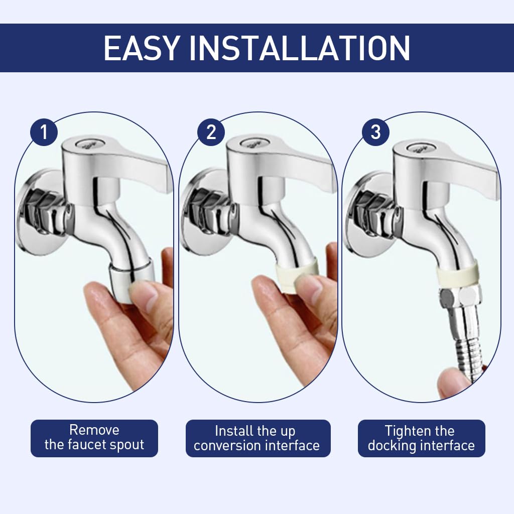 HASTHIP Faucet Filter Shower Head for Kitchen Sink with 360° Rotatable Extender | 30 cm Stainless Steel Adapter