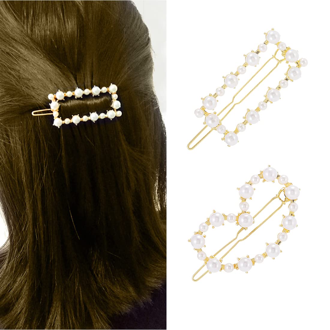 SANNIDHI Pearl Hair Clips Set for Women with 6pcs French Style Design | Elegant Gifts