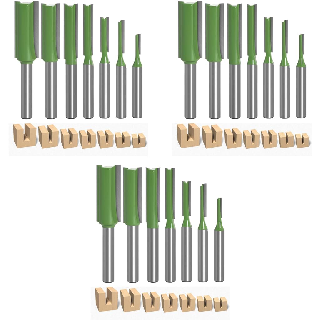 Serplex Router Bit Set for Woodworking with 21 pcs 1/4 inch Shank and Tungsten Carbide Flutes