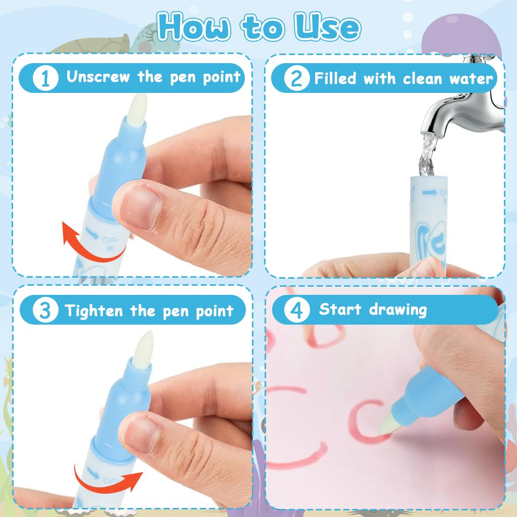 PATPAT Water Doodle Mat for Kids with 100x80cm Reusable Drawing Surface | Mess Free Creative Play