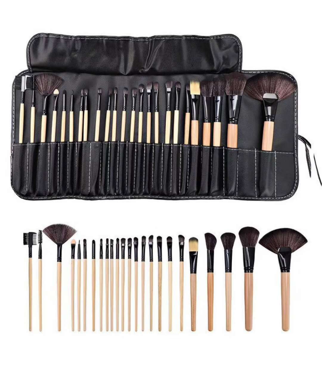 ZIBUYU Makeup Brush Set for Foundation and Eye Shadow 24 Pcs with Ergonomic Handles