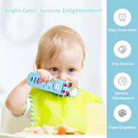 PATPAT® Silicone Teether Toy Baby Teether Remote Toy for 6 to 12 Months Baby, Cartoon Pig Teether Remote Toy Sensory Toy Activity Toy for Sensory Development Sensory Development, Blue