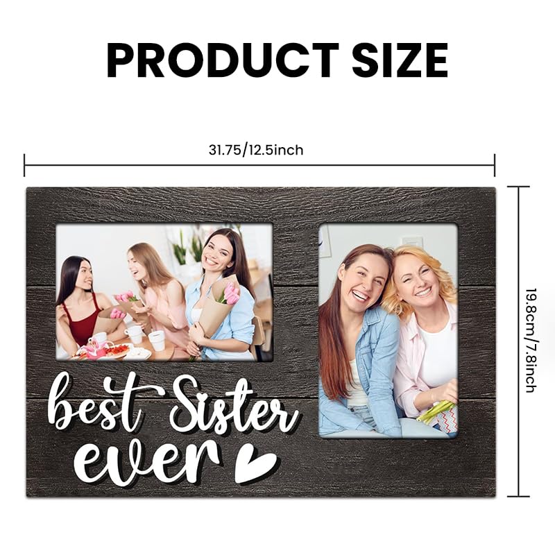 Zibuyu Wooden Photo Frame for 4x6 Photos with Dual Display and Natural Wood Finish | DIY Gift for Sisters and Brothers