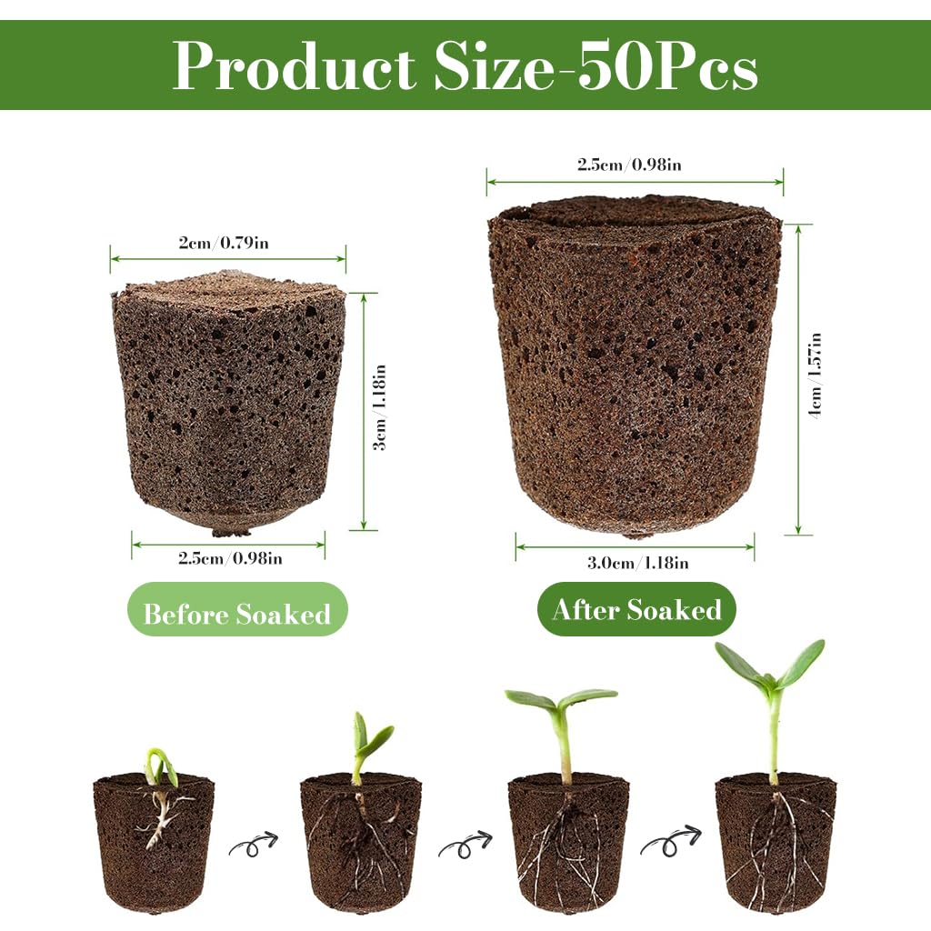 HASTHIP Seedling Sponge Blocks 50 pcs for Hydroponic Gardening featuring Porous Structure & Strong Root Aeration