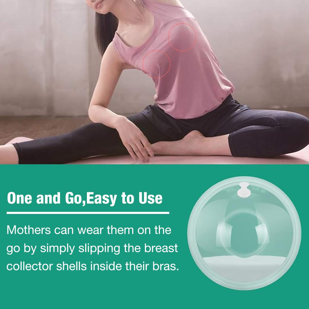 SNOWIE SOFT Nipple Caps for Breastfeeding Mothers with 3.2cm Collector Shell | Food Grade Silicone and PP Leak Proof Design