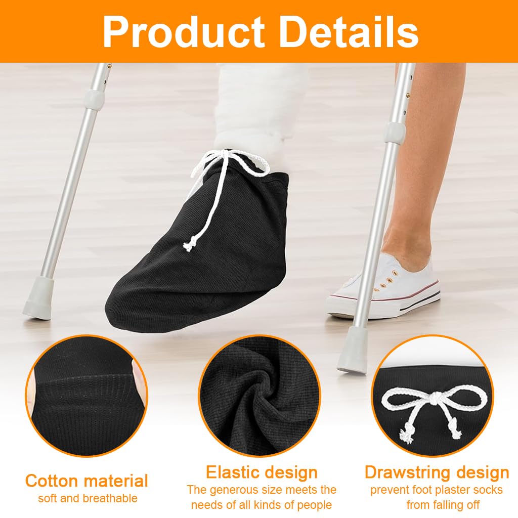 HANNEA Warm Cast Socks for Bandaged or Injured Feet with Drawstring Closure | Soft Protective Foot Sleeves