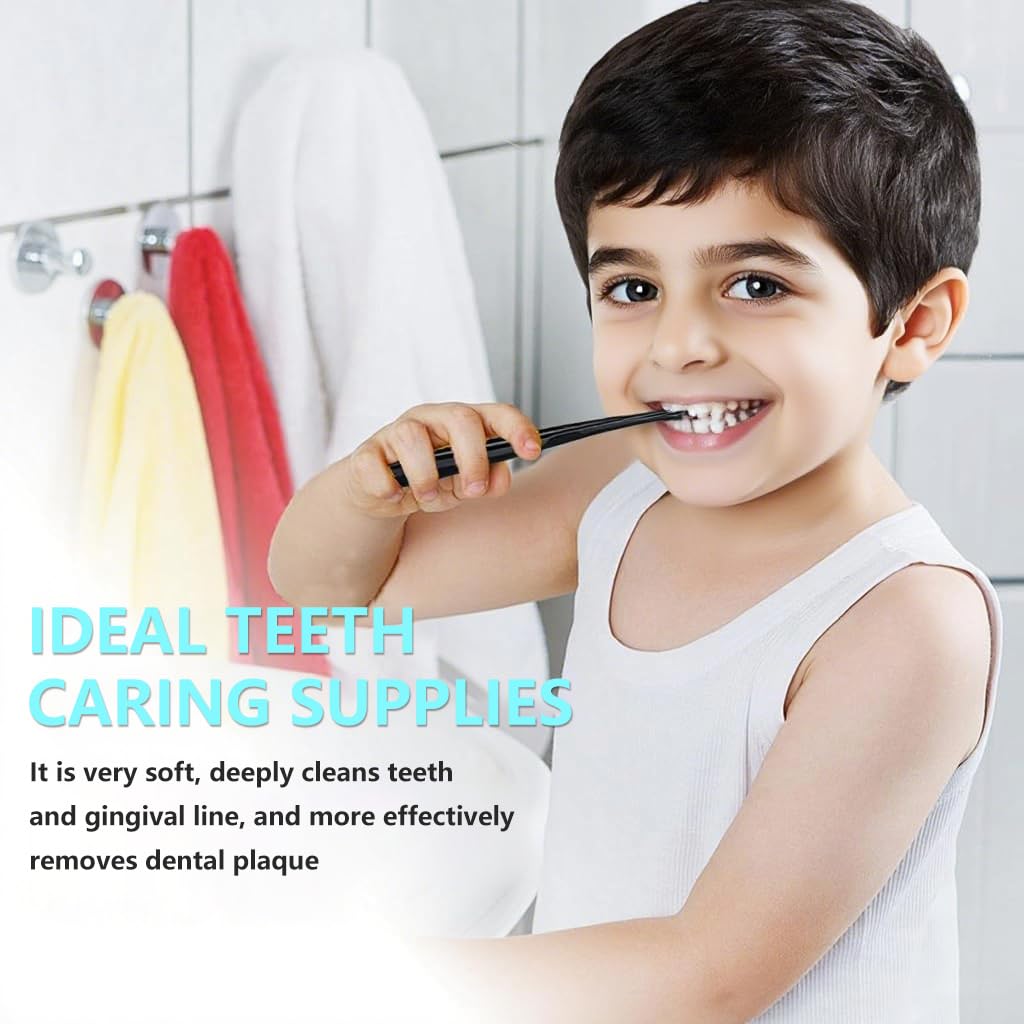 ZIBUYU Ultra Soft Toothbrushes for Sensitive Teeth with Wavy Bristles and PP Handle | Pack of 6