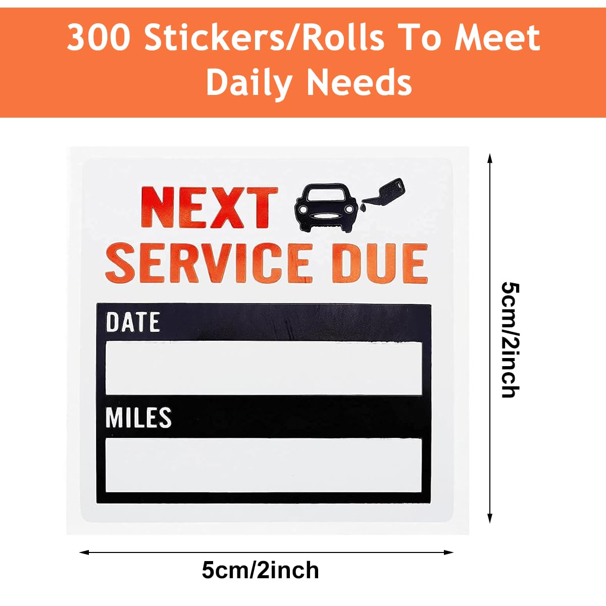 STHIRA® 300Pcs Car Service Due Date Stickers 2''x2'' Writable Car Maintenance Stickers with High-Quality Adhesive for Service Schedules Stickers Labels Ideal for Car Owners & Auto Service Businesses