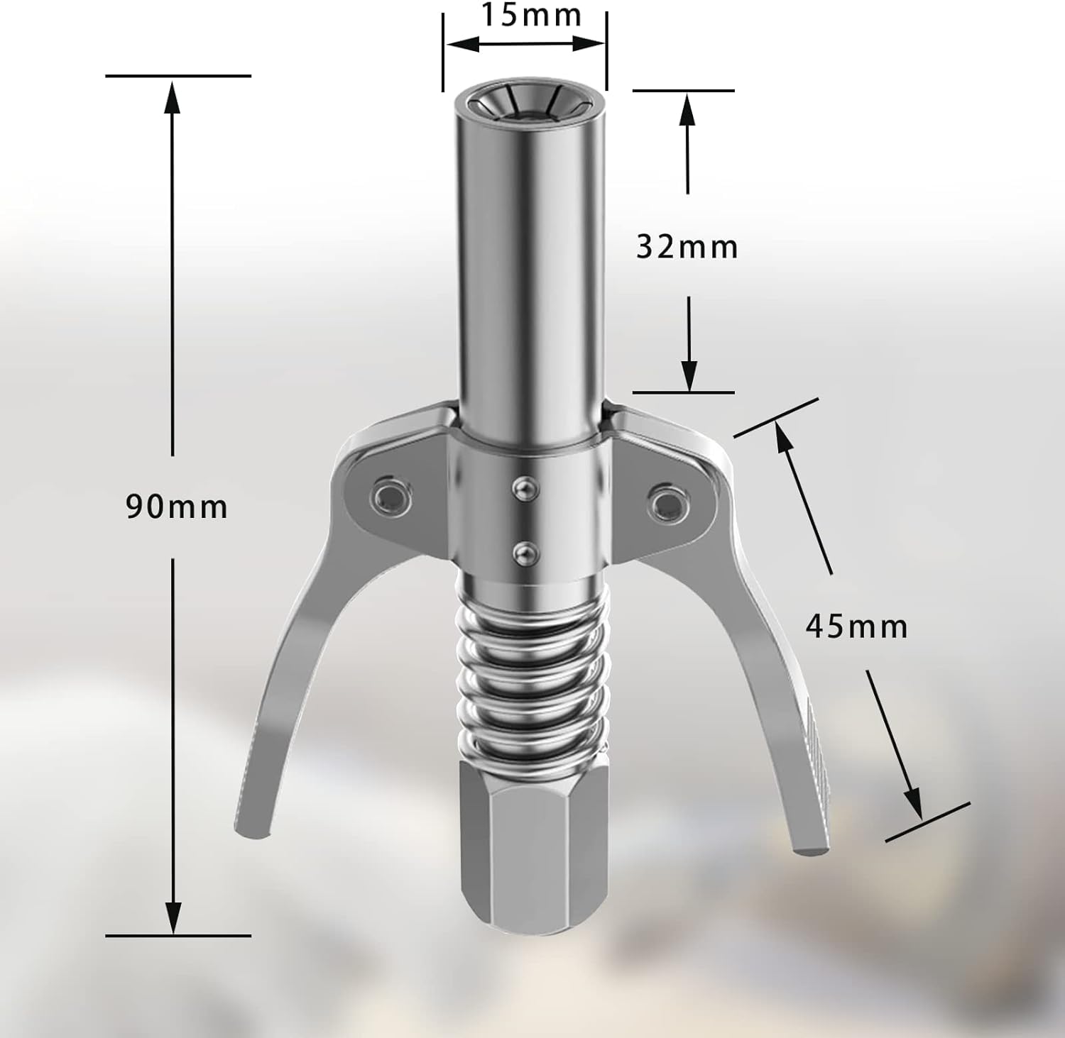 STHIRA Grease Gun Coupler with Dual Handle and 30cm Hose for 1/8 NPT Fitting | 12000 PSI