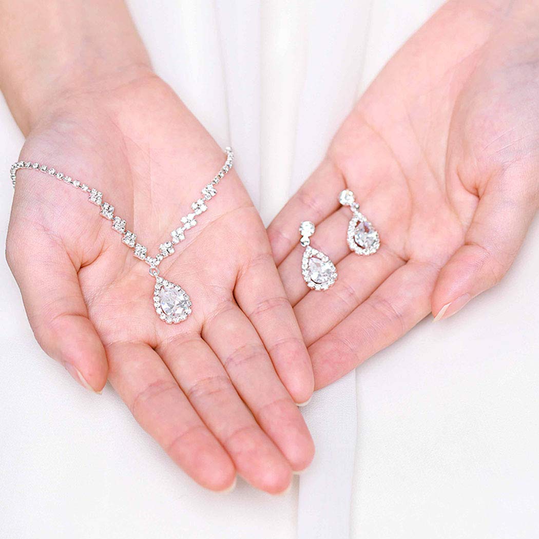 SANNIDHI Necklace Set for Women featuring Rhinestone Choker and Crystal Earrings | Costume Jewelry