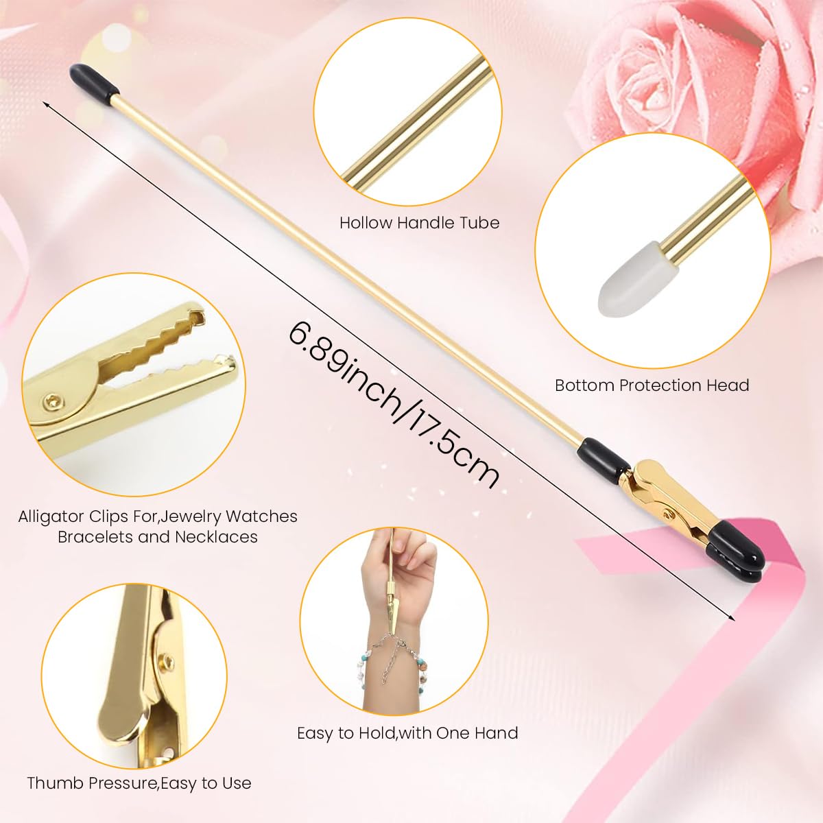 SANNIDHI Bracelet Helper Tool for Easy Jewelry Clasping with Metal Clip | Gift for Bracelet Lovers