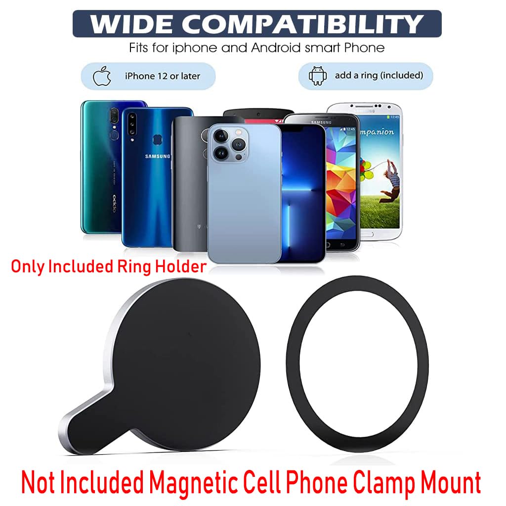 DJI Magnetic Ring Clamp Holder for OM and Osmo Gimbals featuring Strong Metal Magnet | Quick Phone Mount for iPhone and Android