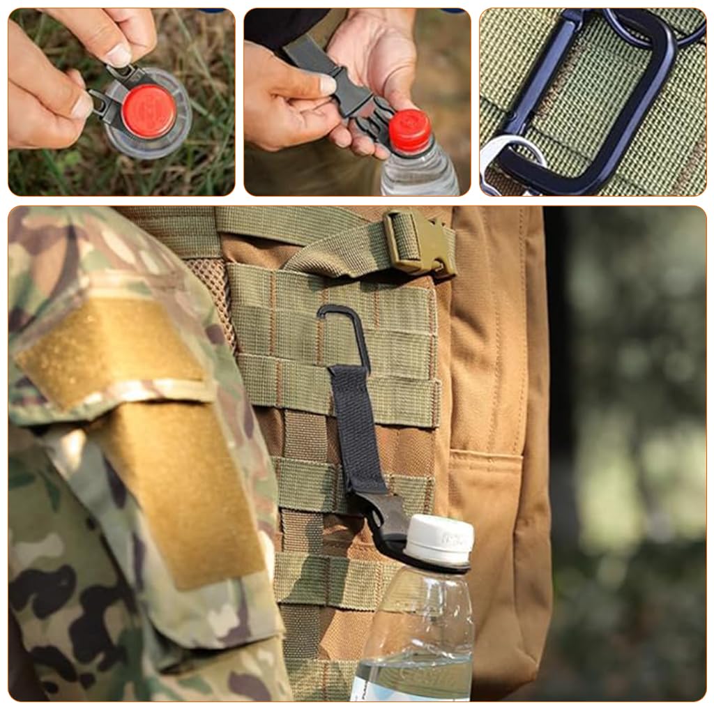Proberos Water Bottle Grip for Hiking and Travel with Screw Lock Carabiner | 1680D Nylon