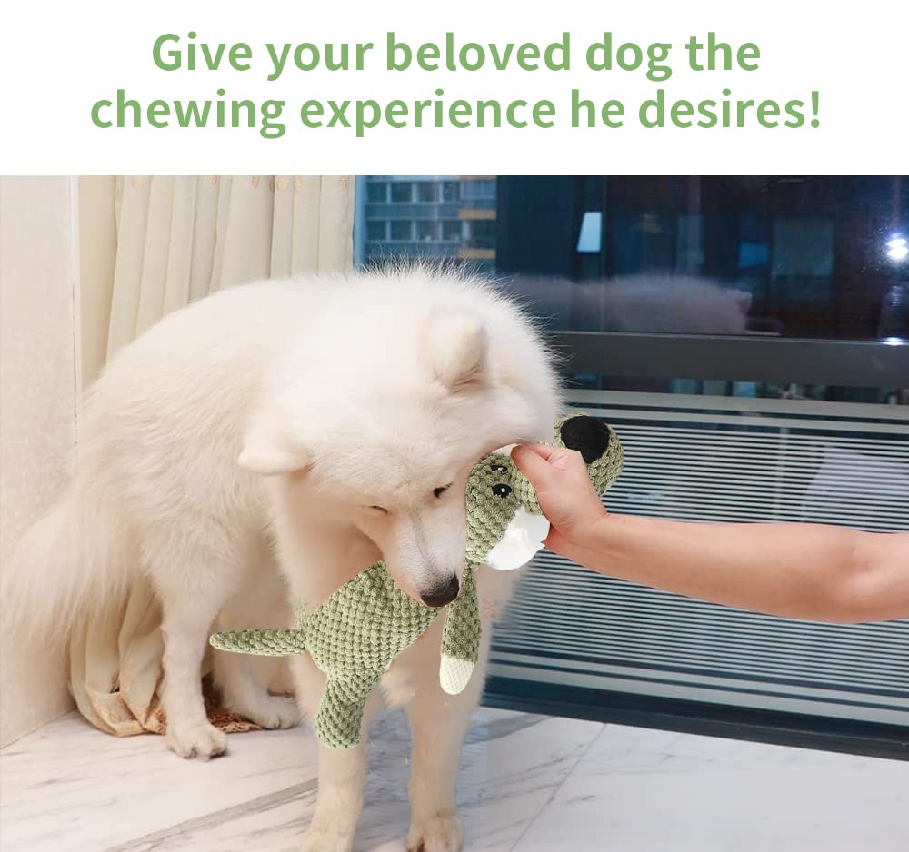 Qpets Dog Toys for Small and Medium Dogs with Reinforced Seams and 15 in Plush Wolf | Interactive Chew Toy for Teeth Cleaning