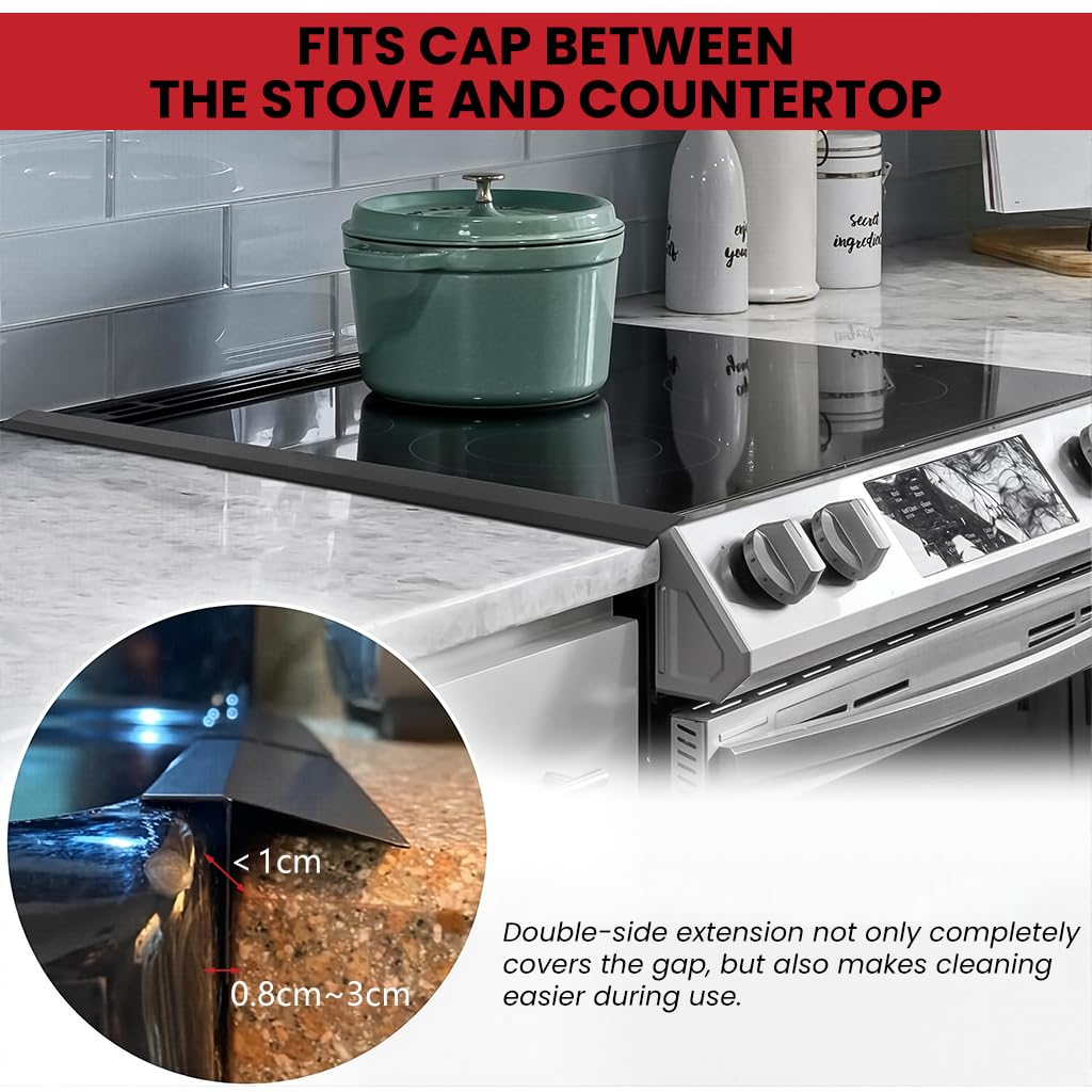 Supvox Telescopic Stove Top Gap Filler for Kitchen Counters featuring Adjustable 13.8–27.5 in Stainless Steel | Easy Clean Heat Resistant Barrier