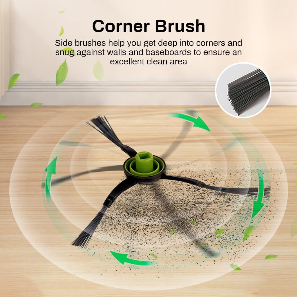 Verilux Replacement Accessories for Ecovacs Deebot N10 OZMO T8 T9 PRO AIVI | 3 pcs set with main brush side brushes filters and mop pads