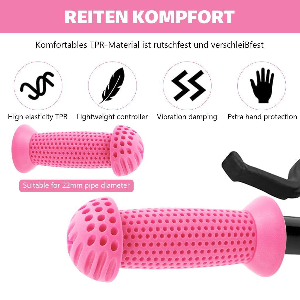 Proberos Kids Bike Handle Grip 3.9 in Soft Silicone with Porous Anti Slip Design Pink