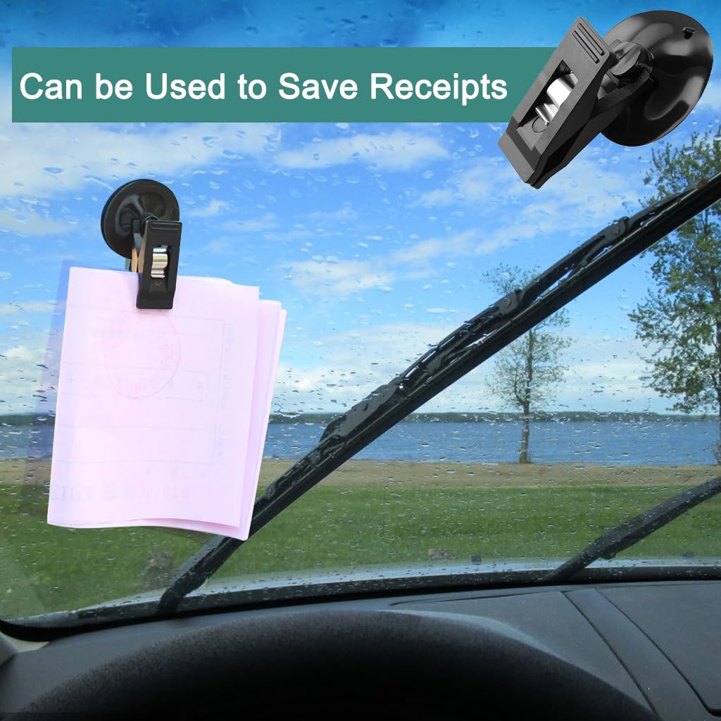 STHIRA Car Suction Cup Clamps 2 Pack for Hanging and Organizing | Removable Reusable Holders